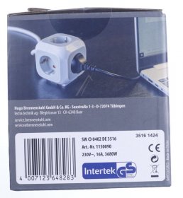 Brennenstuhl Three-way Trailing Socket - Klemmbare Steckdosenleiste 3-fach, 3m, H05vv-f 3g1,5, Weiss-anthrazit