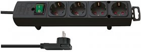 Brennenstuhl 4 Way Socket Outlet Switch - Comfort-line Plus 4 Way Socket Outlet Switch, Black, 2m