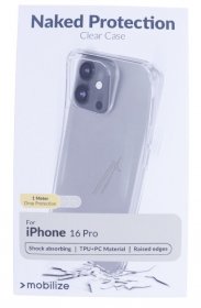 Mobilize Leather Bag Gsm - 29787 Mobilize Naked Protection Case Apple Iphone 16 Pro Clear