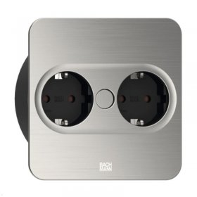 Bachmann Connection Block - 946 001 Twist 2 2x Socket Square Stainless Steel Look 2m