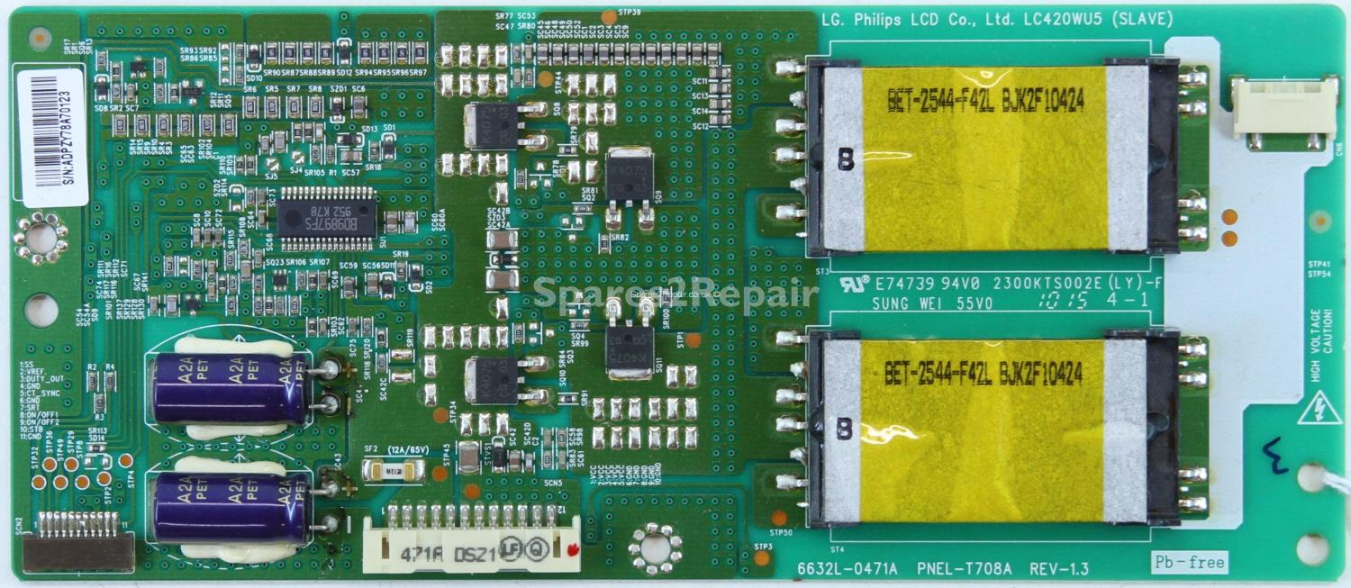 Philips 42PFL7662D/05 - Inverter - 6632L-0471A - PNEL-T708A - REV 1.3 - LC420WU5 (SLAVE)