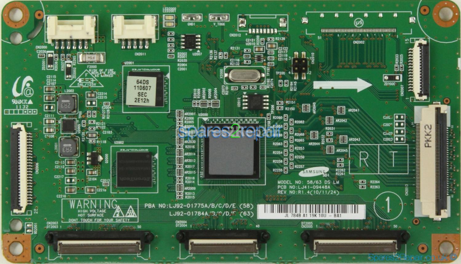 Samsung PS64D8000FU - Logic CTRL BD - LJ92-01784B A1 - LJ41-09448A R1.4 - 58/63 DS LM